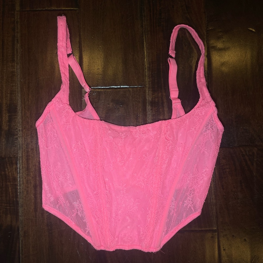 Hot Pink URBAN OUTFITTERS Lovestruck Lace Corset